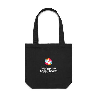 Happy Paws Happy Hearts Tote Bag - Dark Thumbnail