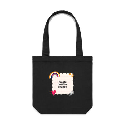 Create Positive Change Tote Bag - Dark Thumbnail