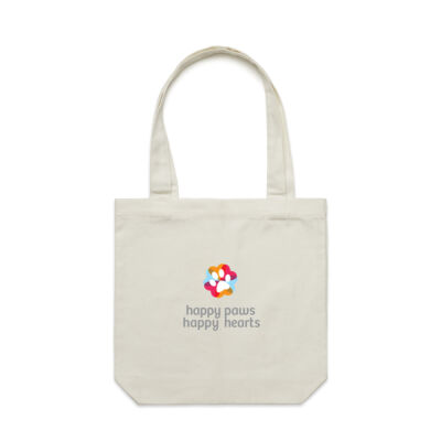 Happy Paws Happy Hearts Tote Bag - Light Thumbnail