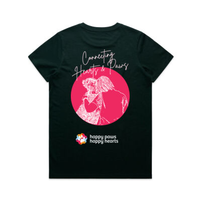 Connecting Hearts & Paws T-Shirt - Women's Dark Thumbnail